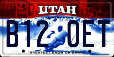 UT license plate B120ET