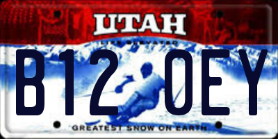 UT license plate B120EY