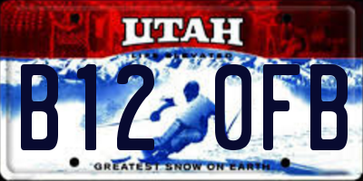 UT license plate B120FB