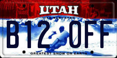 UT license plate B120FF