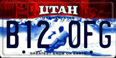 UT license plate B120FG