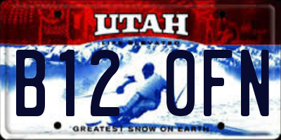 UT license plate B120FN