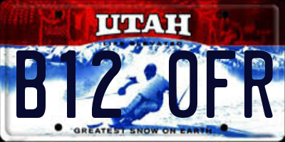 UT license plate B120FR