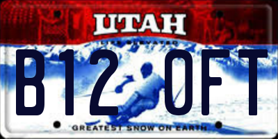UT license plate B120FT