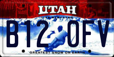 UT license plate B120FV
