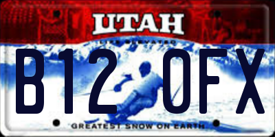 UT license plate B120FX