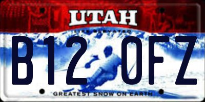 UT license plate B120FZ
