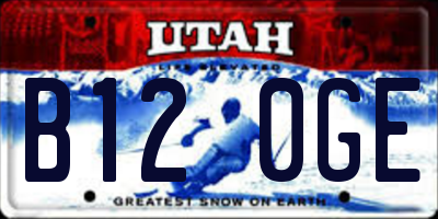 UT license plate B120GE