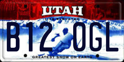 UT license plate B120GL