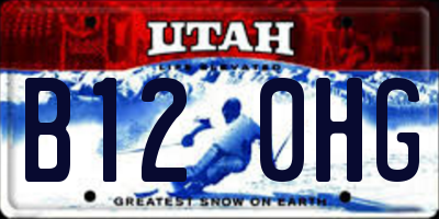 UT license plate B120HG