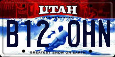 UT license plate B120HN