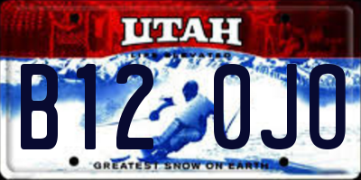 UT license plate B120JO