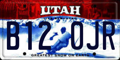 UT license plate B120JR