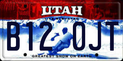 UT license plate B120JT