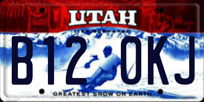 UT license plate B120KJ