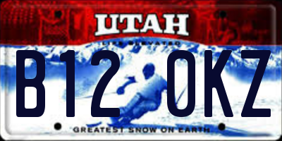 UT license plate B120KZ