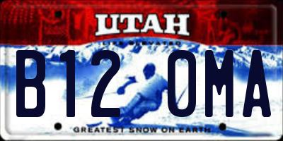 UT license plate B120MA