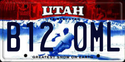 UT license plate B120ML