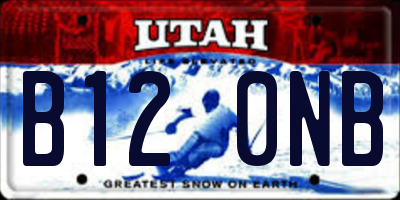 UT license plate B120NB