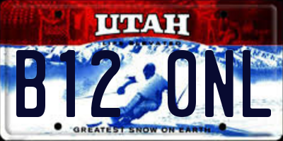 UT license plate B120NL