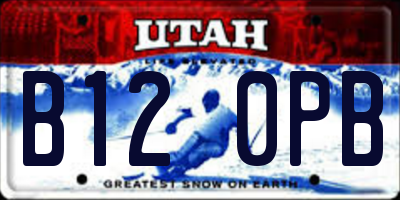 UT license plate B120PB