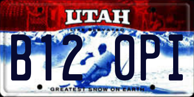 UT license plate B120PI