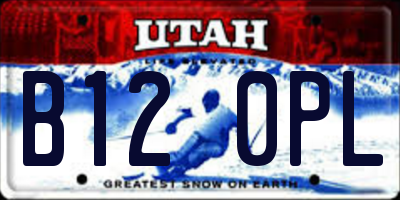 UT license plate B120PL