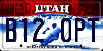 UT license plate B120PT