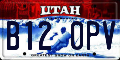 UT license plate B120PV