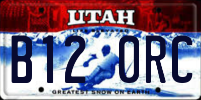 UT license plate B120RC