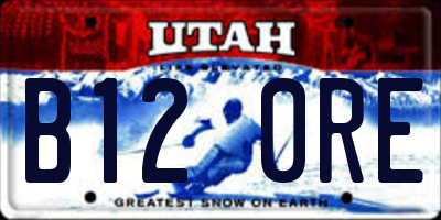 UT license plate B120RE
