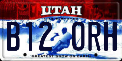 UT license plate B120RH