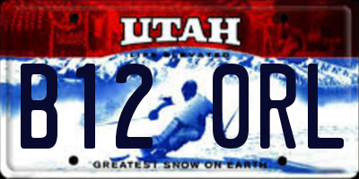 UT license plate B120RL