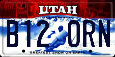 UT license plate B120RN