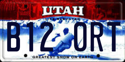 UT license plate B120RT