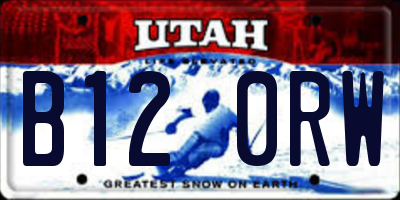 UT license plate B120RW