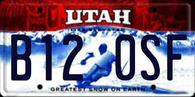 UT license plate B120SF