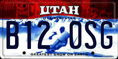 UT license plate B120SG