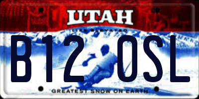 UT license plate B120SL