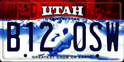 UT license plate B120SW
