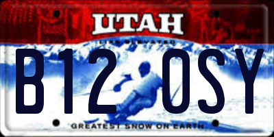 UT license plate B120SY