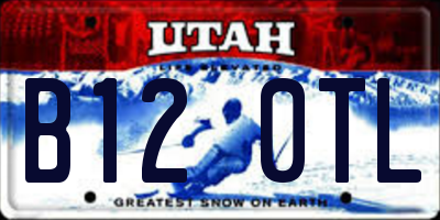 UT license plate B120TL