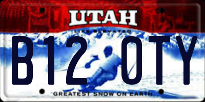 UT license plate B120TY