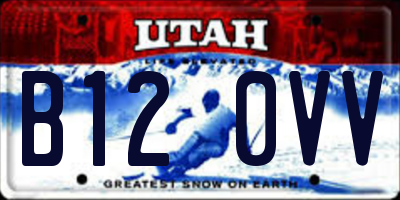 UT license plate B120VV