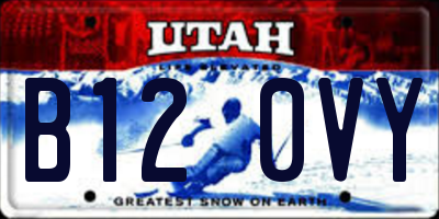 UT license plate B120VY
