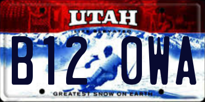 UT license plate B120WA