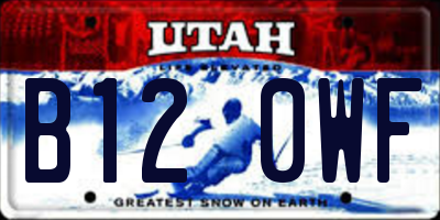UT license plate B120WF