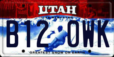 UT license plate B120WK