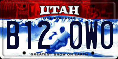 UT license plate B120WO