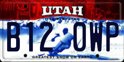 UT license plate B120WP